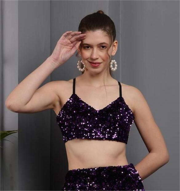 Tushita Partywear sequin embellished backless bralette top