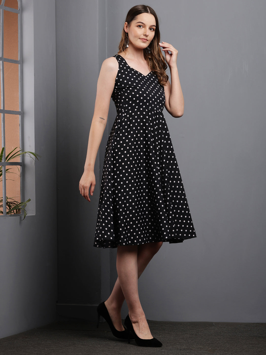 Tushita summer polka dot partywear dress