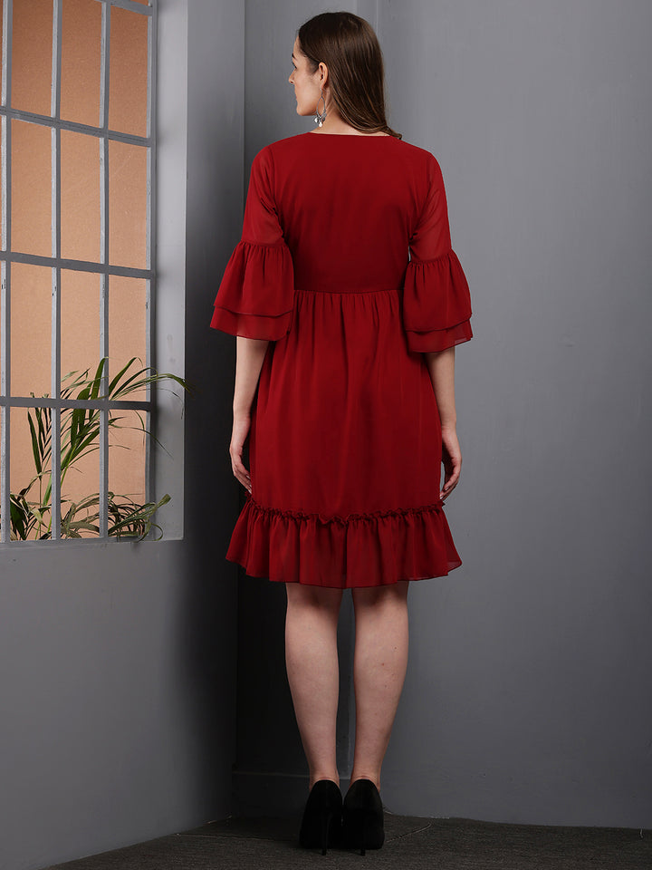 Tushita a-line bell sleeve dress