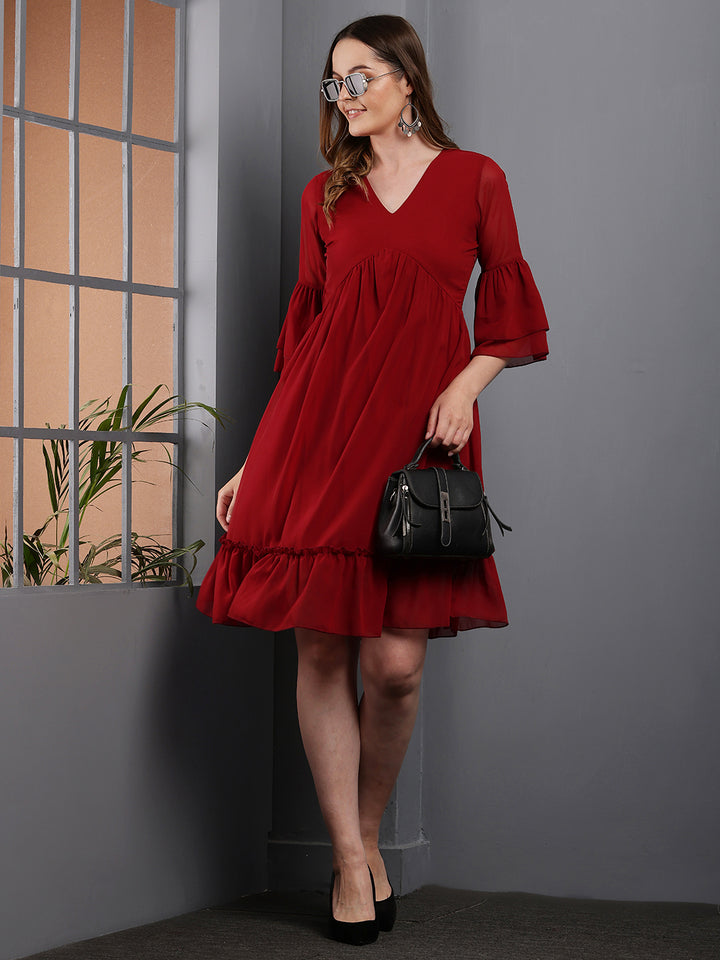 Tushita a-line bell sleeve dress