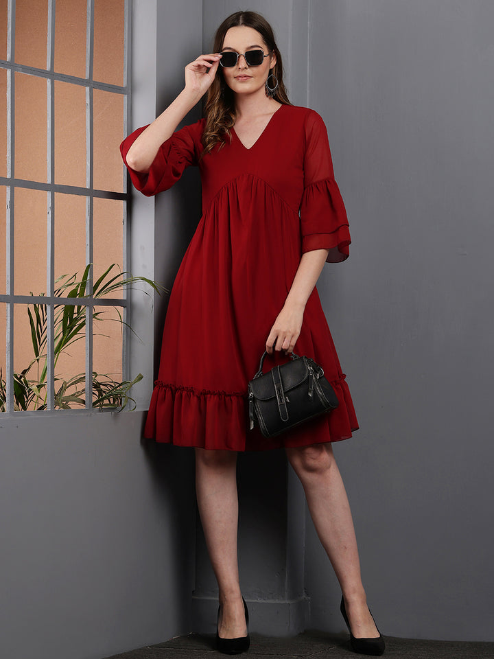 Tushita a-line bell sleeve dress