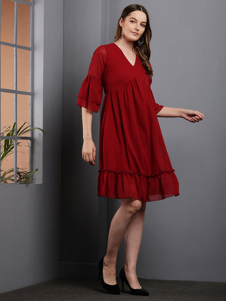 Tushita a-line bell sleeve dress