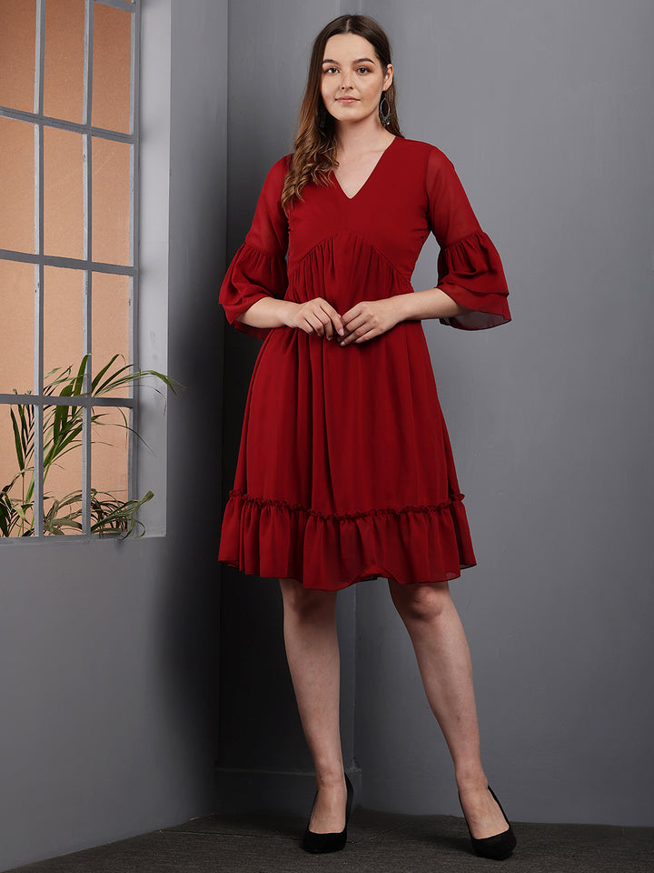 Tushita a-line bell sleeve dress