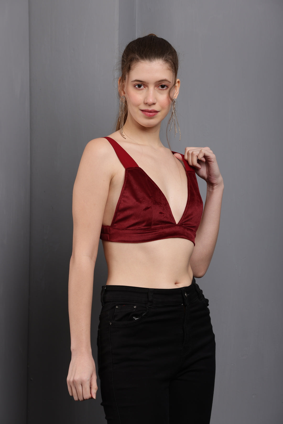 Tushita Velvet backless Bralette top