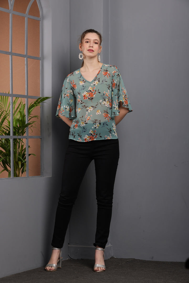 Tushita casual summer floral Butterfly top