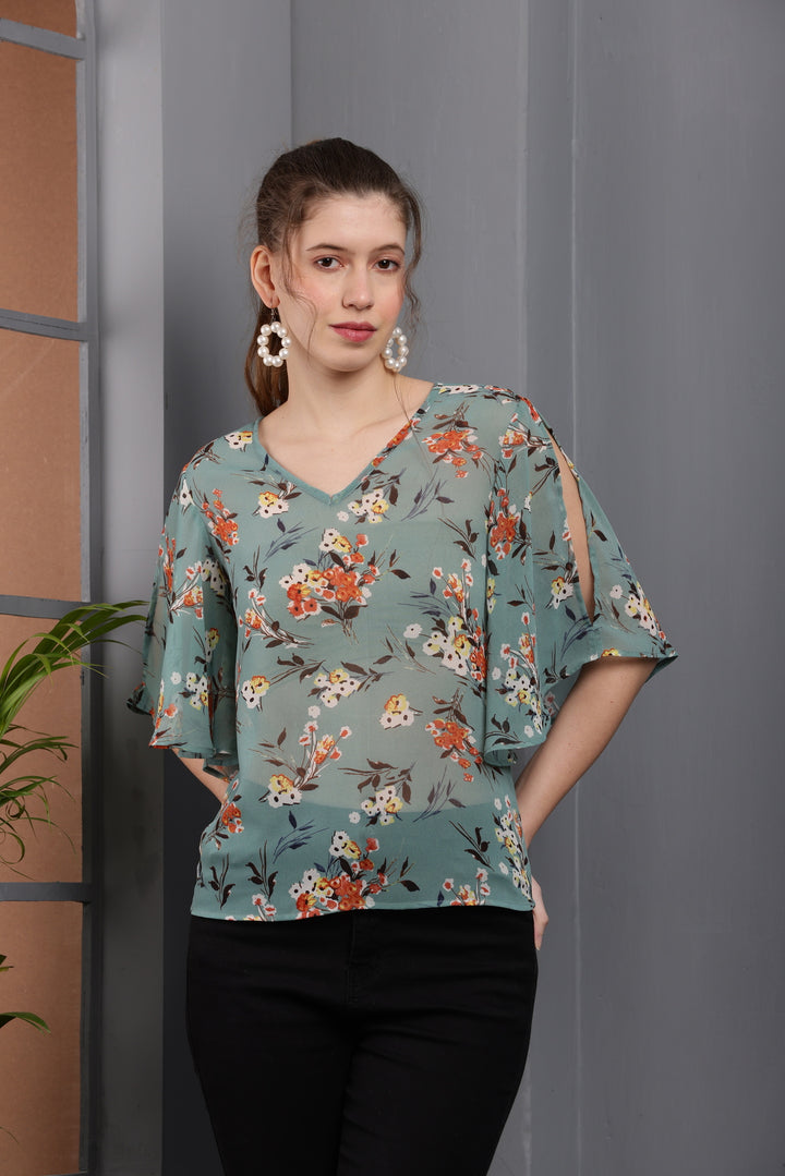 Tushita casual summer floral Butterfly top