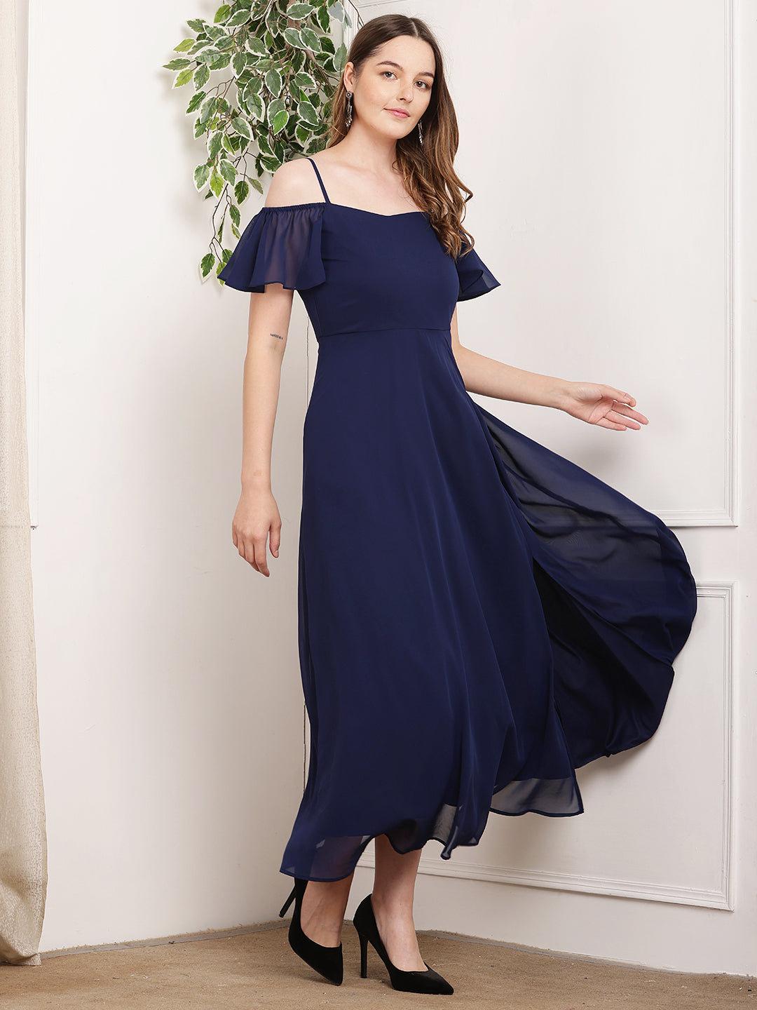 Tushita flared summer maxi length casual dress