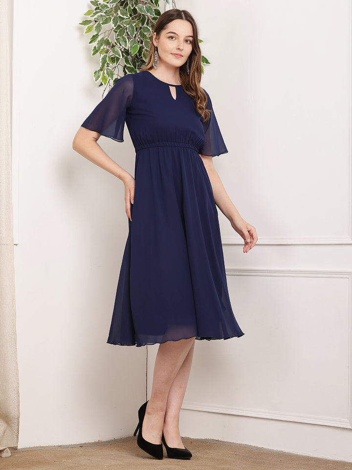 Tushita flowy summer casual midi length dress