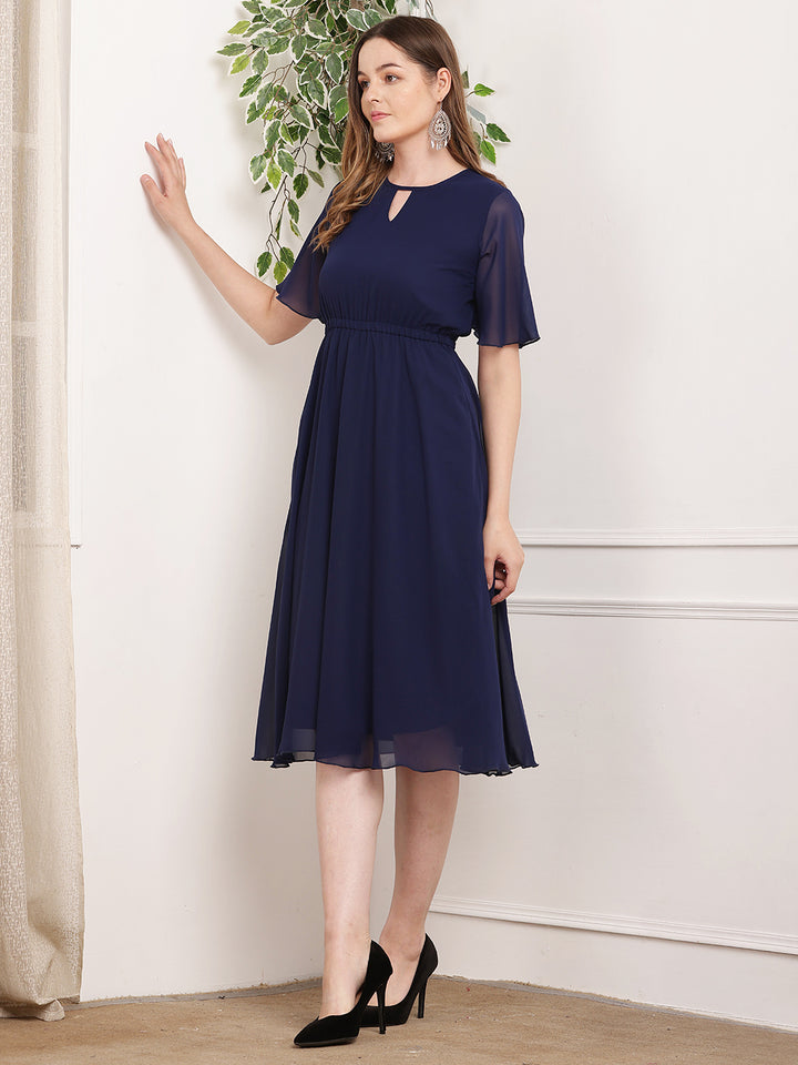 Tushita flowy summer casual midi length dress