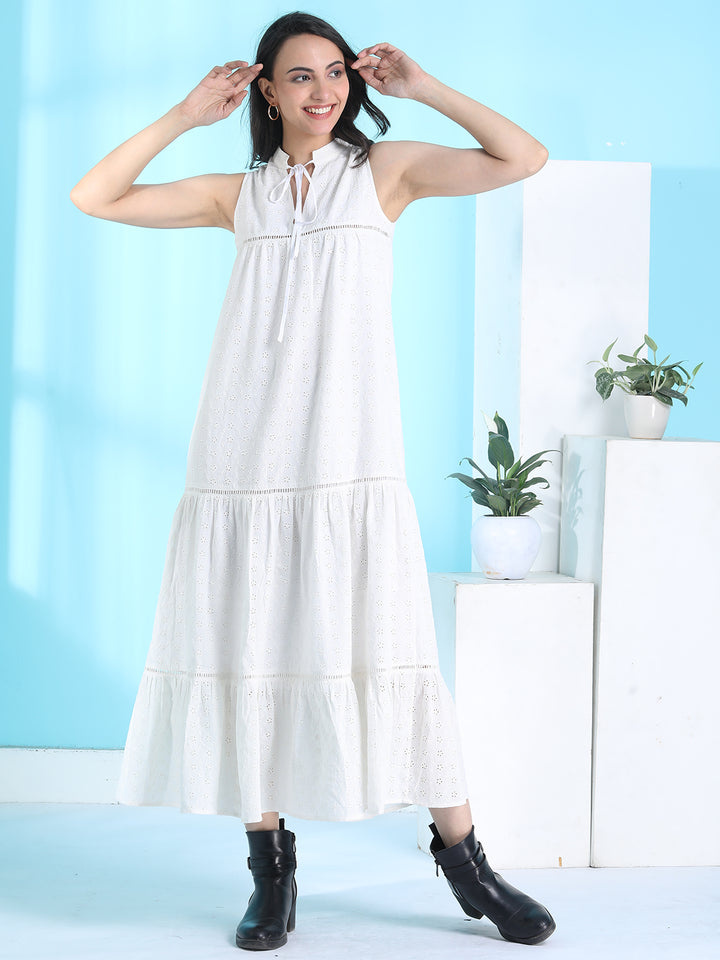 Schiffli Maxi Dress