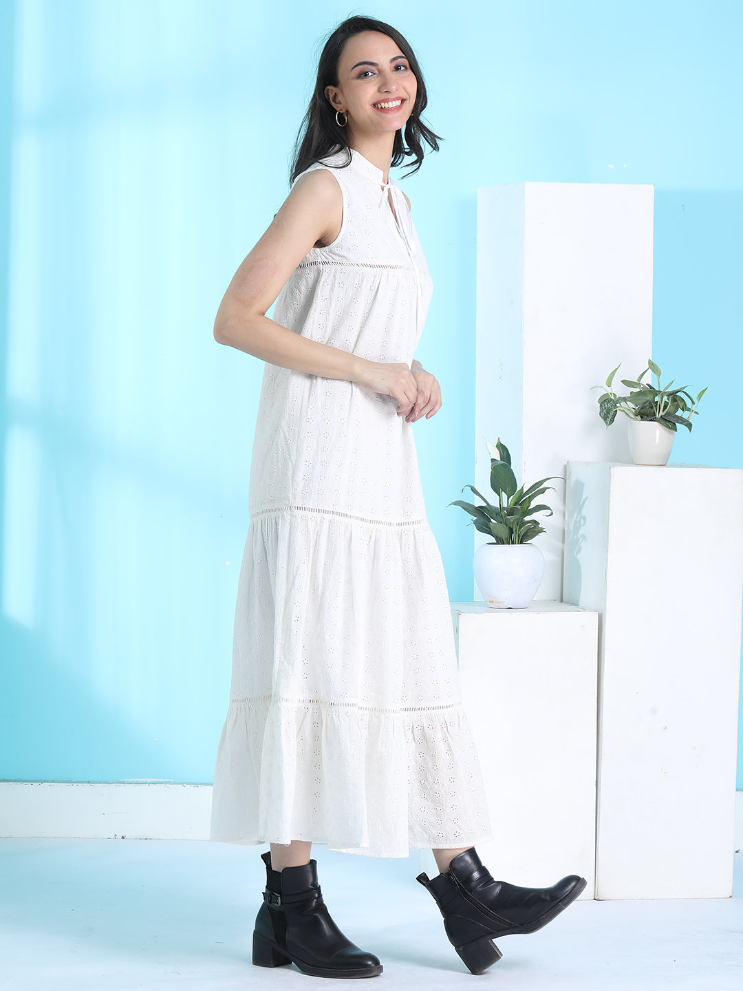 Schiffli Maxi Dress