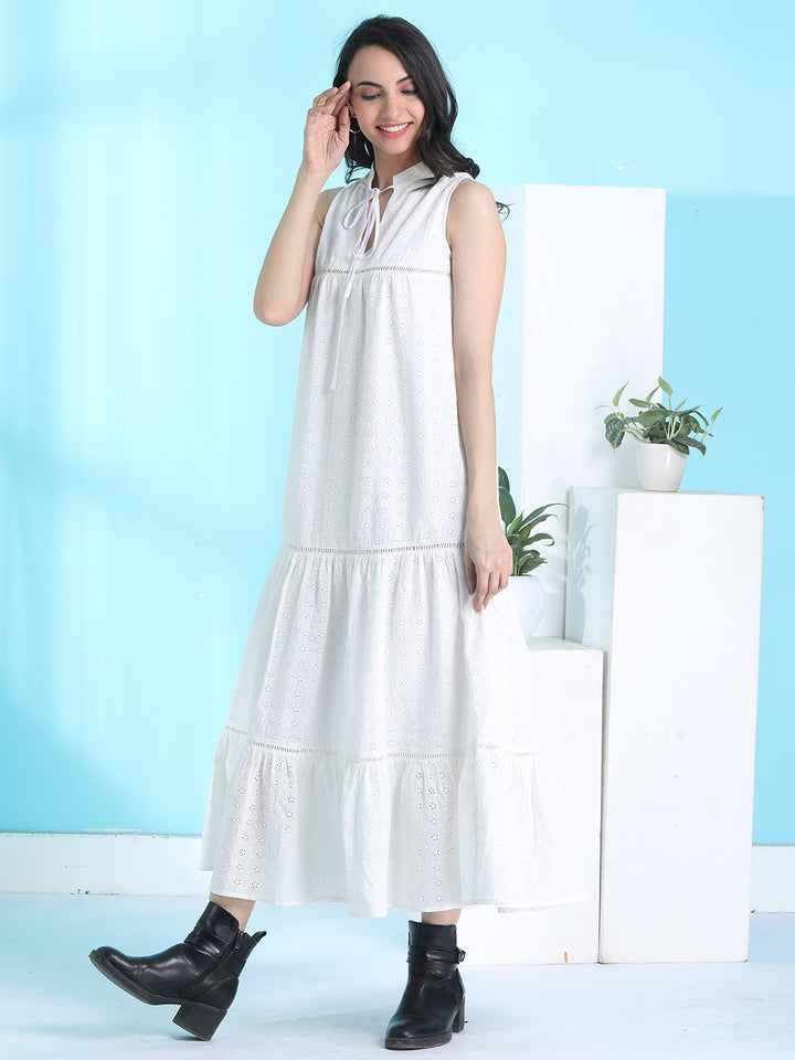 Schiffli Maxi Dress