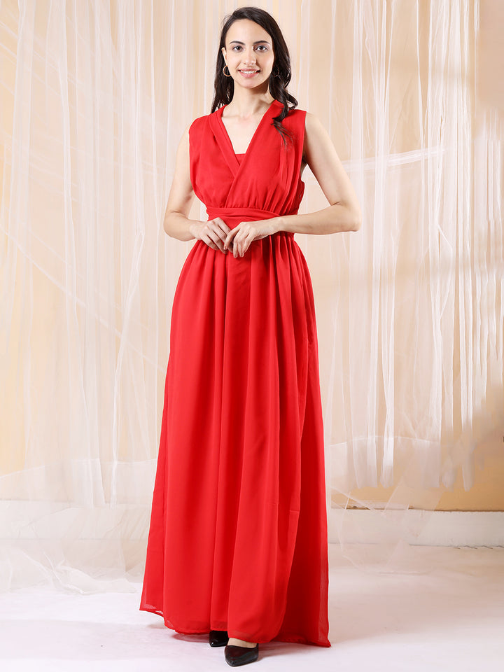 Wrap Waist Ruched Gown