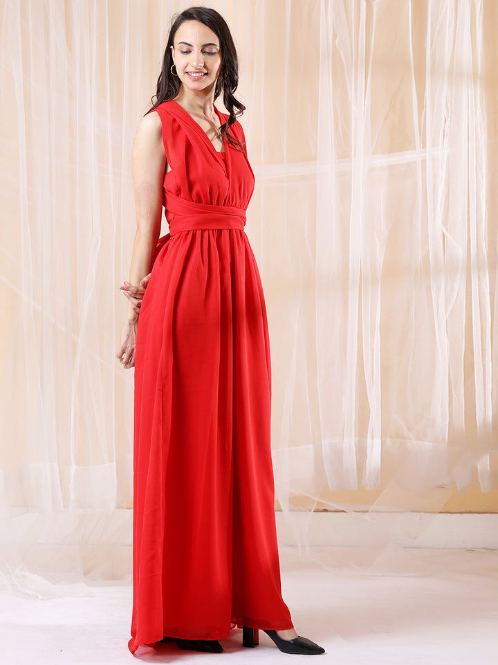 Wrap Waist Ruched Gown