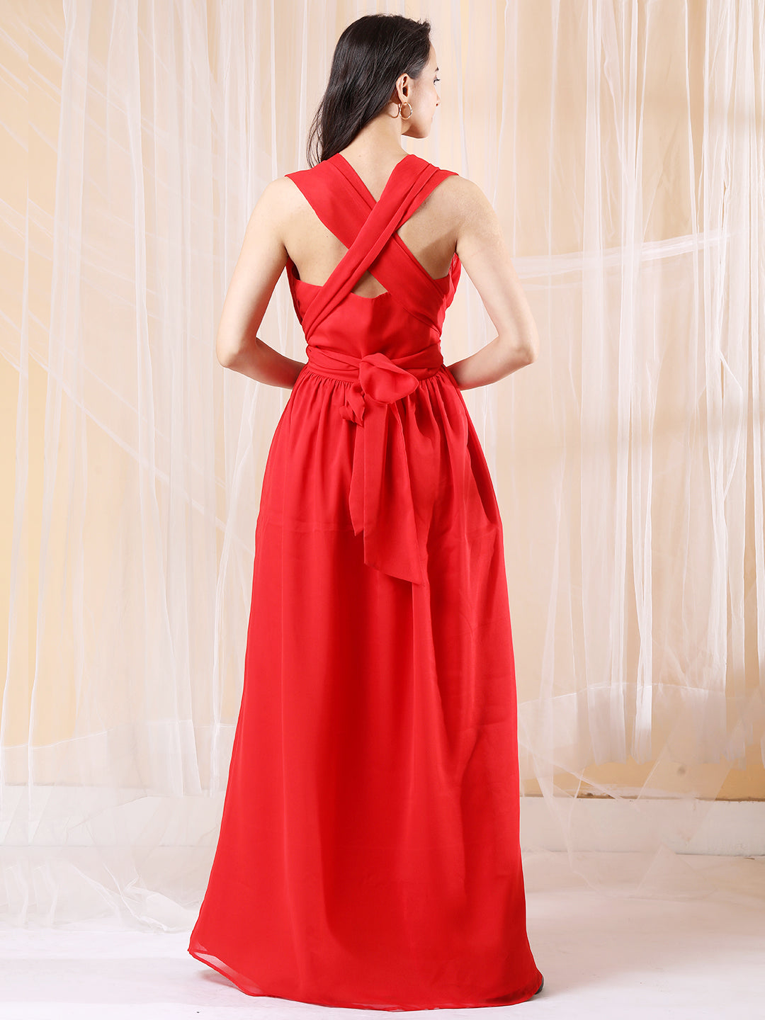 Wrap Waist Ruched Gown