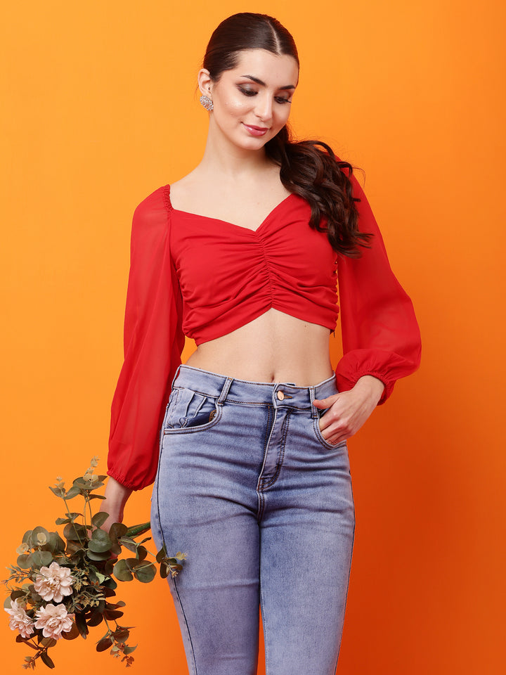 Tushita romantic ruched summer casual top
