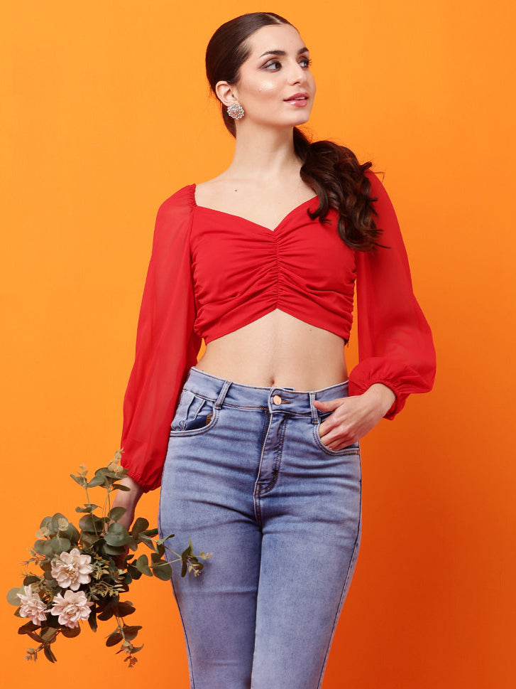 Tushita romantic ruched summer casual top