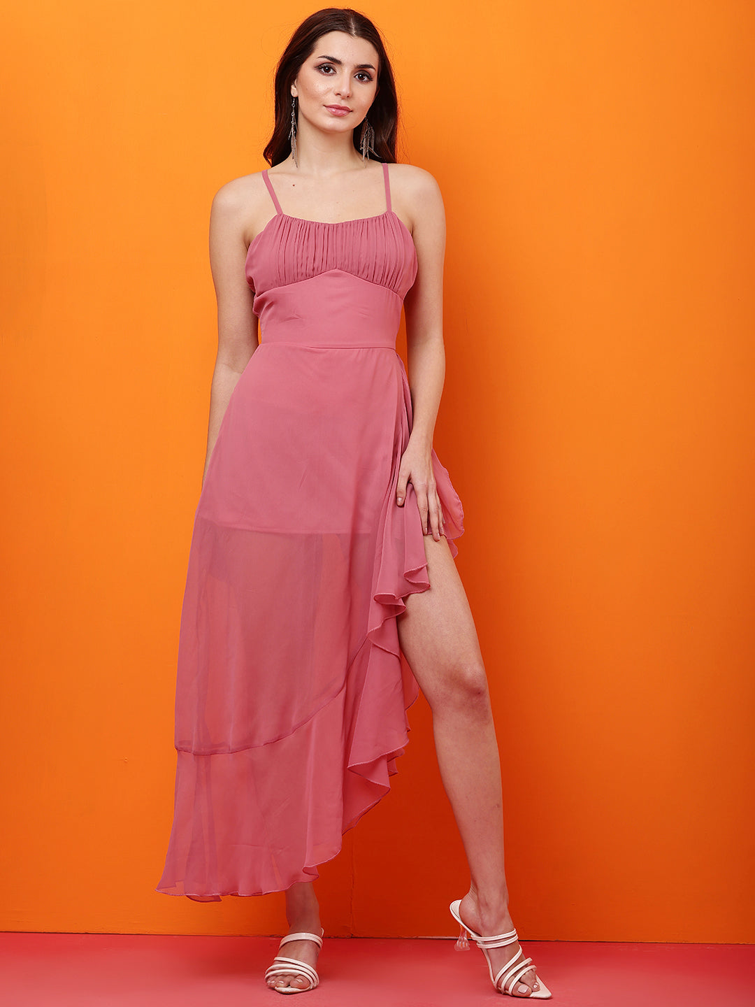 Lucy Asymmetrical frill romantic summer dress