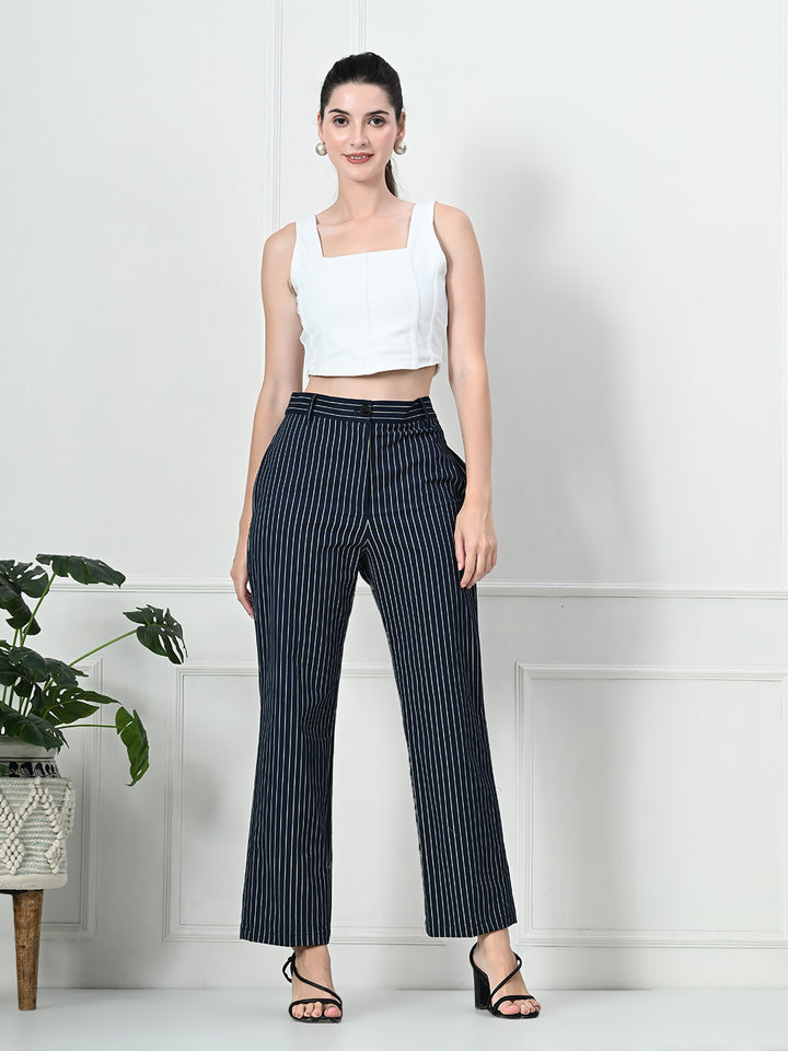 TUSHITA FORMAL STRIPE STRAIGHT FIT TROUSER FOR SUMMER