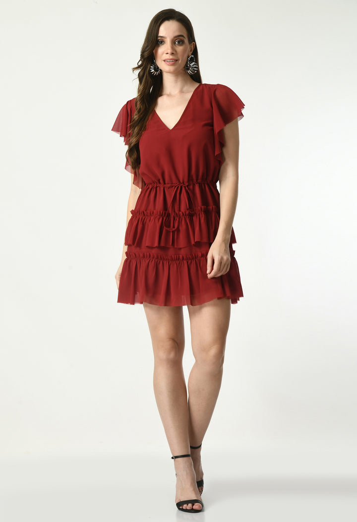 Genevieve Midi Dress with V Neck