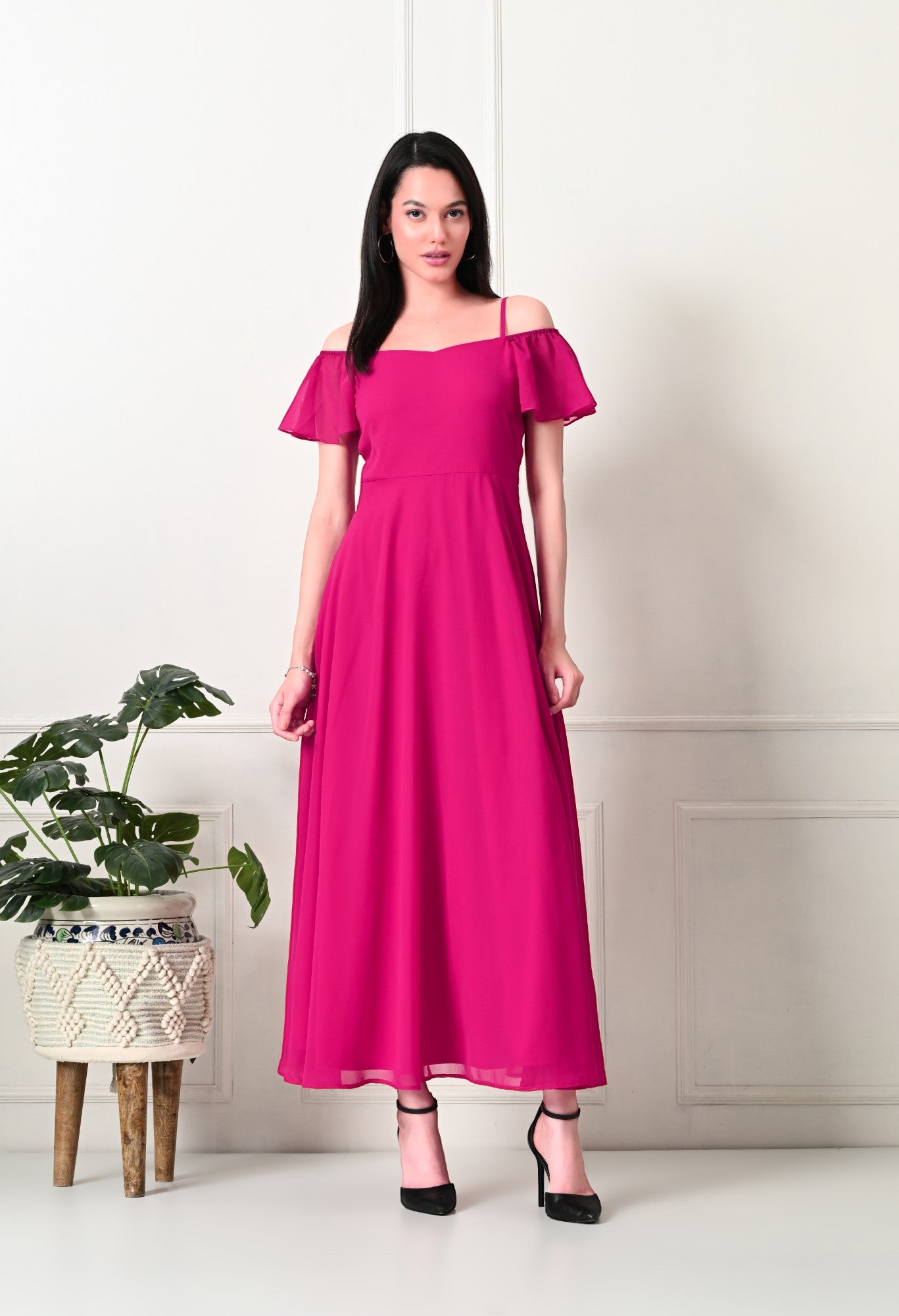 Tushita flared summer maxi length casual dress