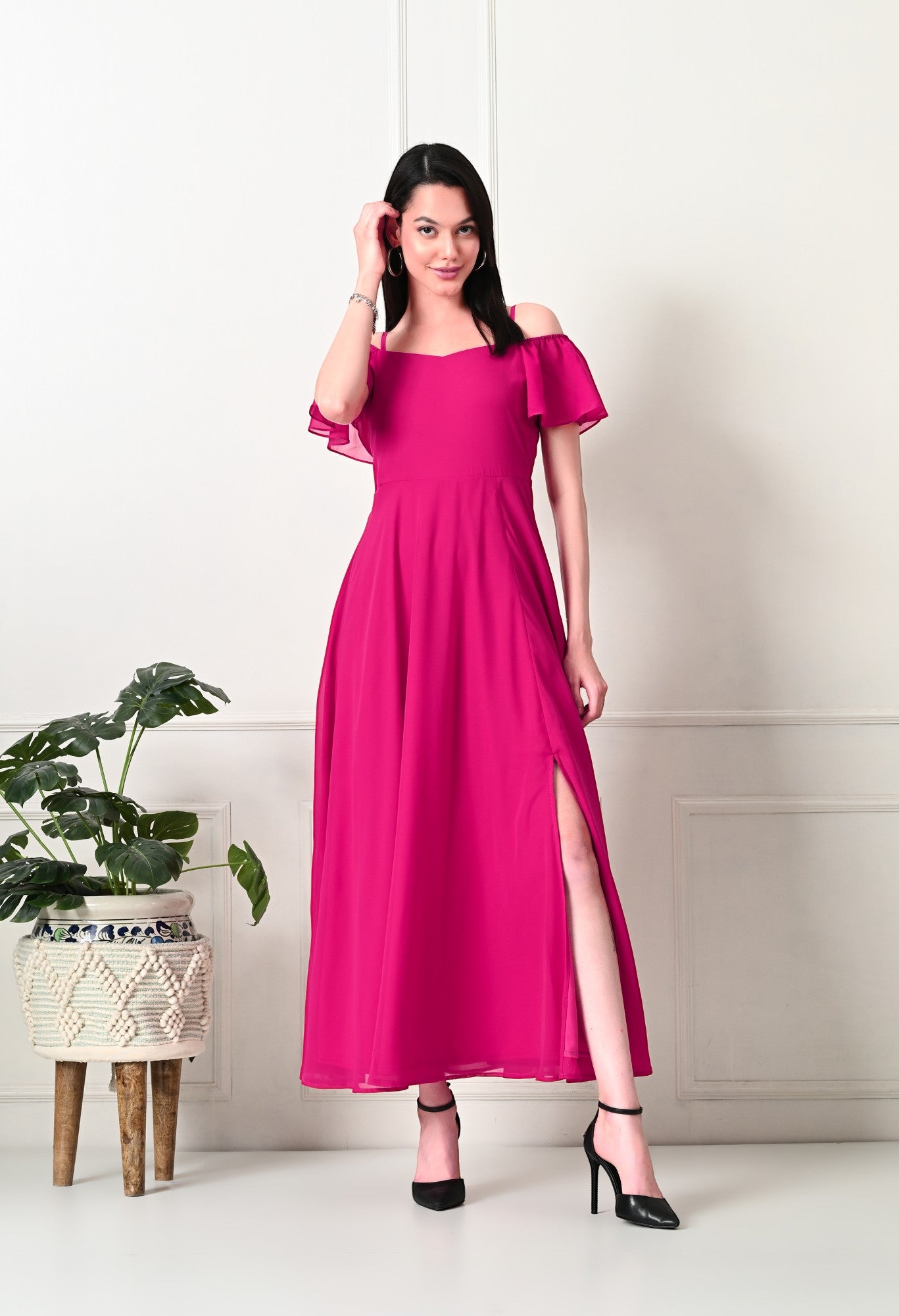 Tushita flared summer maxi length casual dress