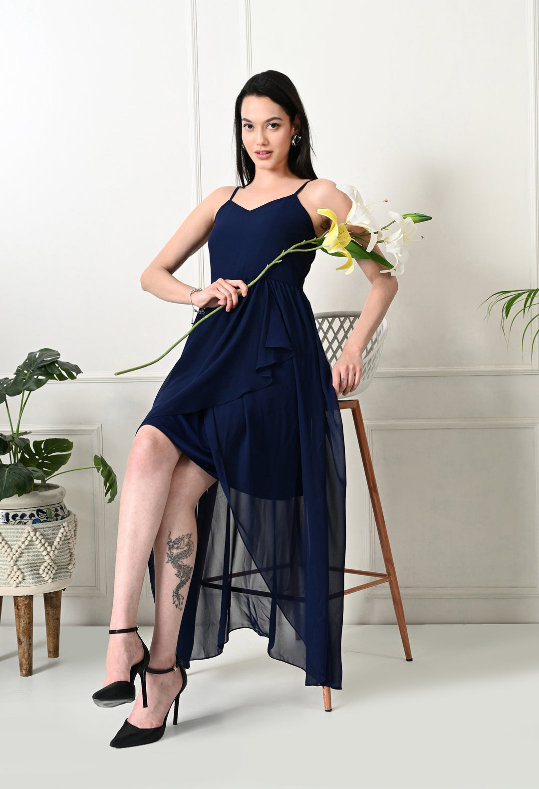 Tushita Asymmetrical flare romantic summer occassional party dress