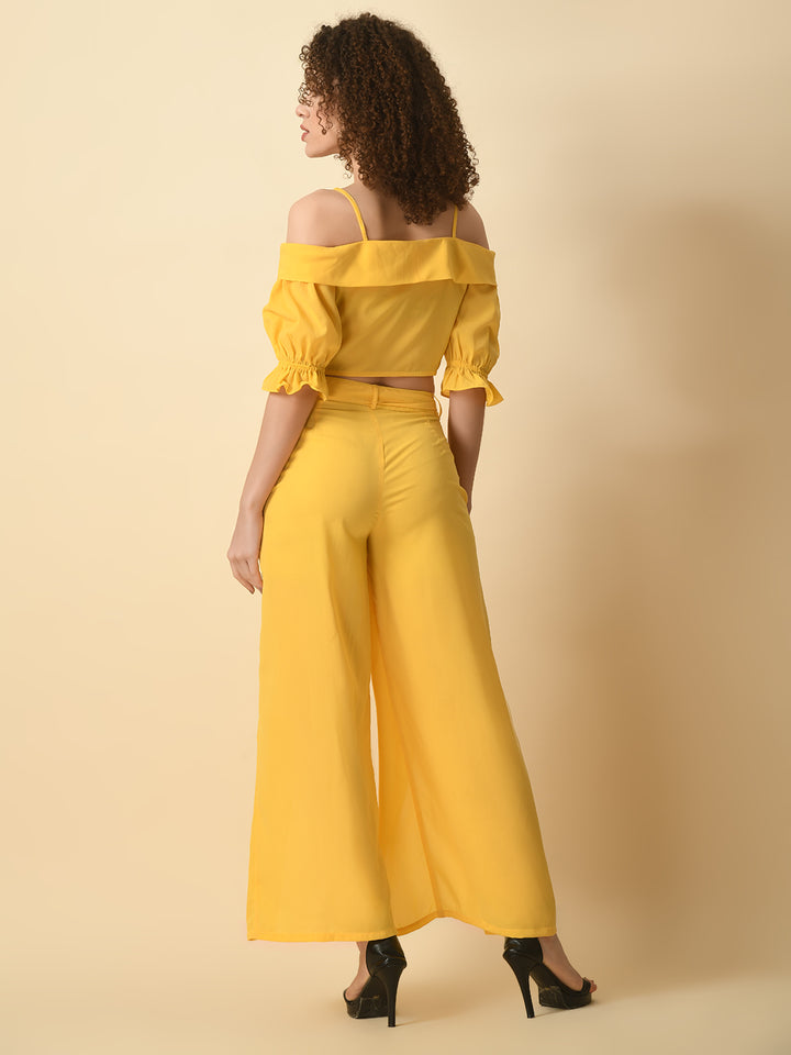 Juliette Off Shoulder Botto Slit Open Co-Ord Set