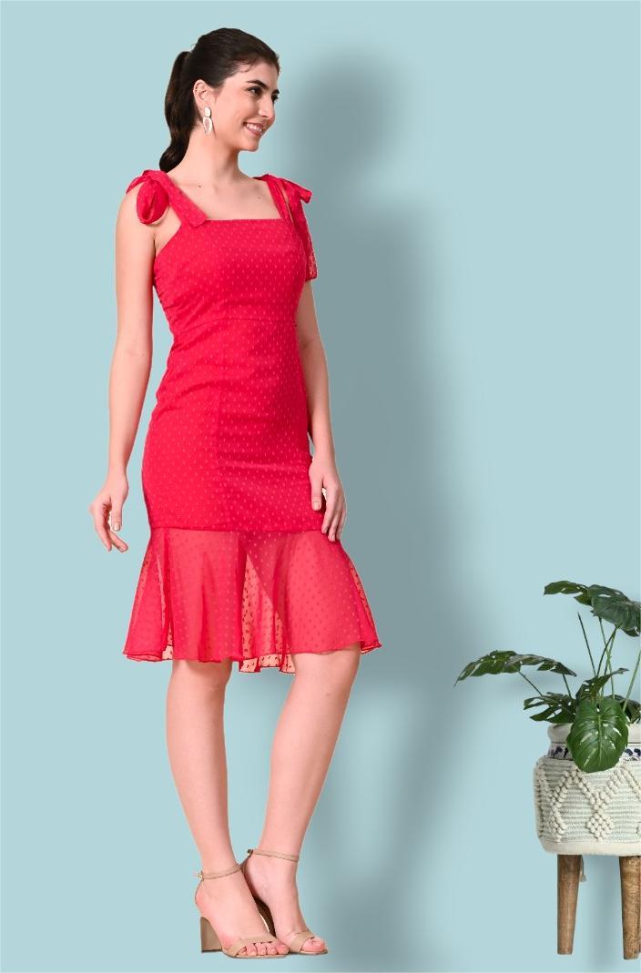 Tushita Romantic Self-Design Sheath Dress