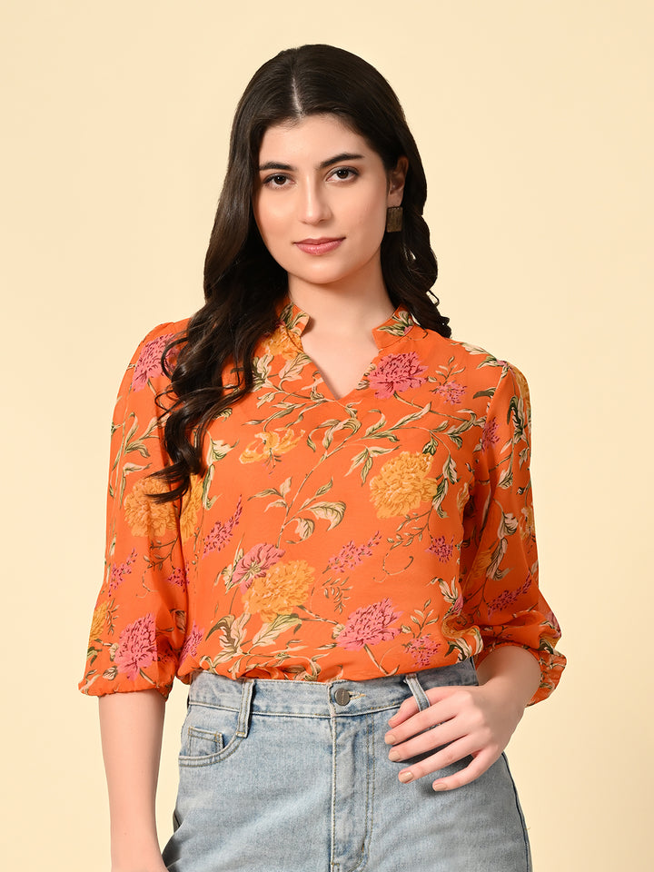 Tushita summer floral print delicate casual top