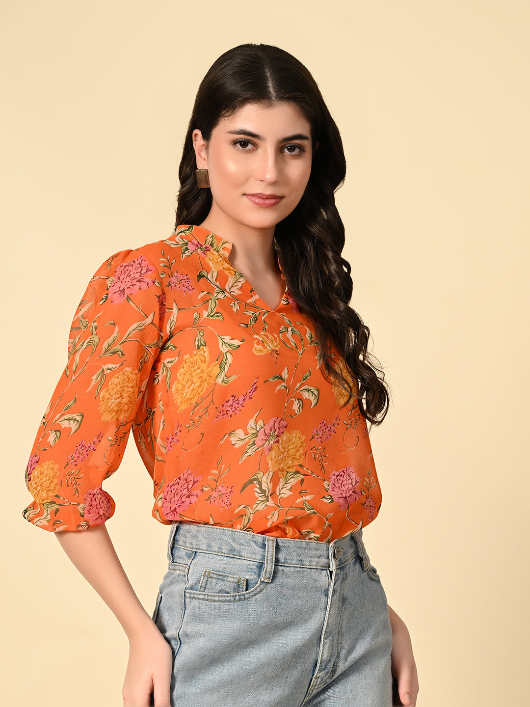 Tushita summer floral print delicate casual top