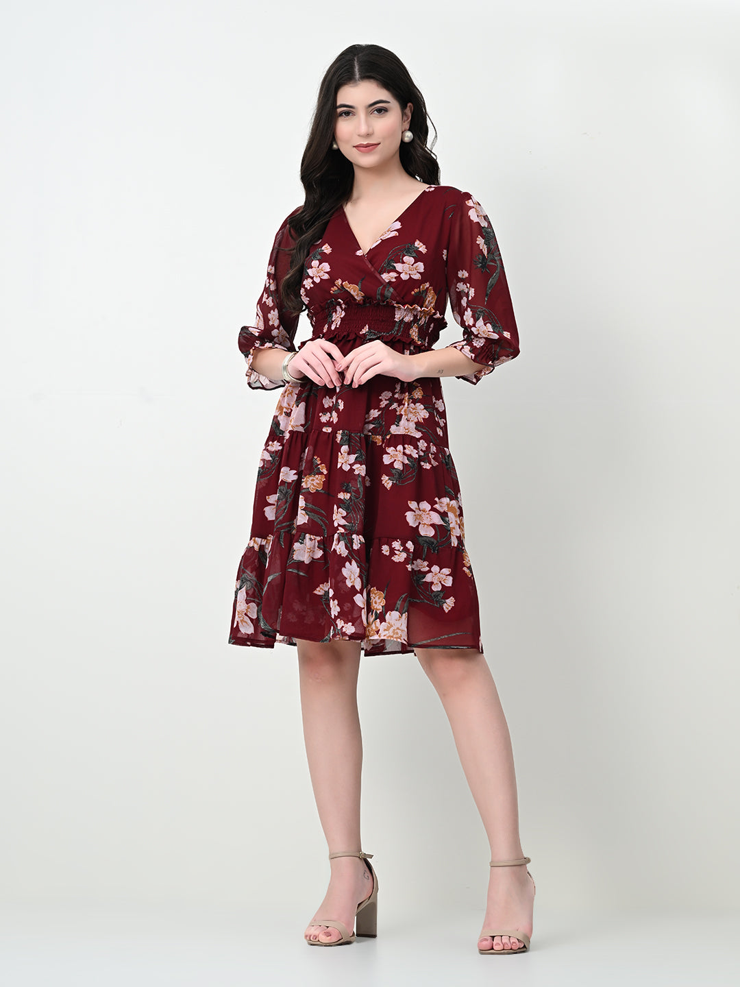 Tushita Floral print Smocked Casual Summer dress