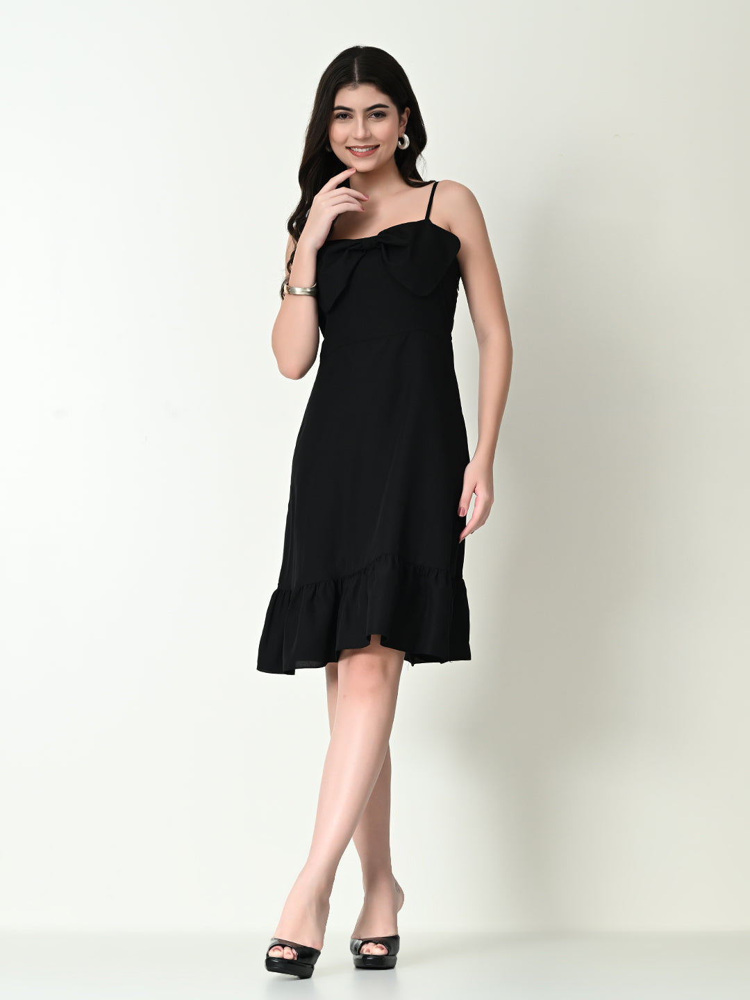 Tushita Bow embellished Casual Midi length Summer dress