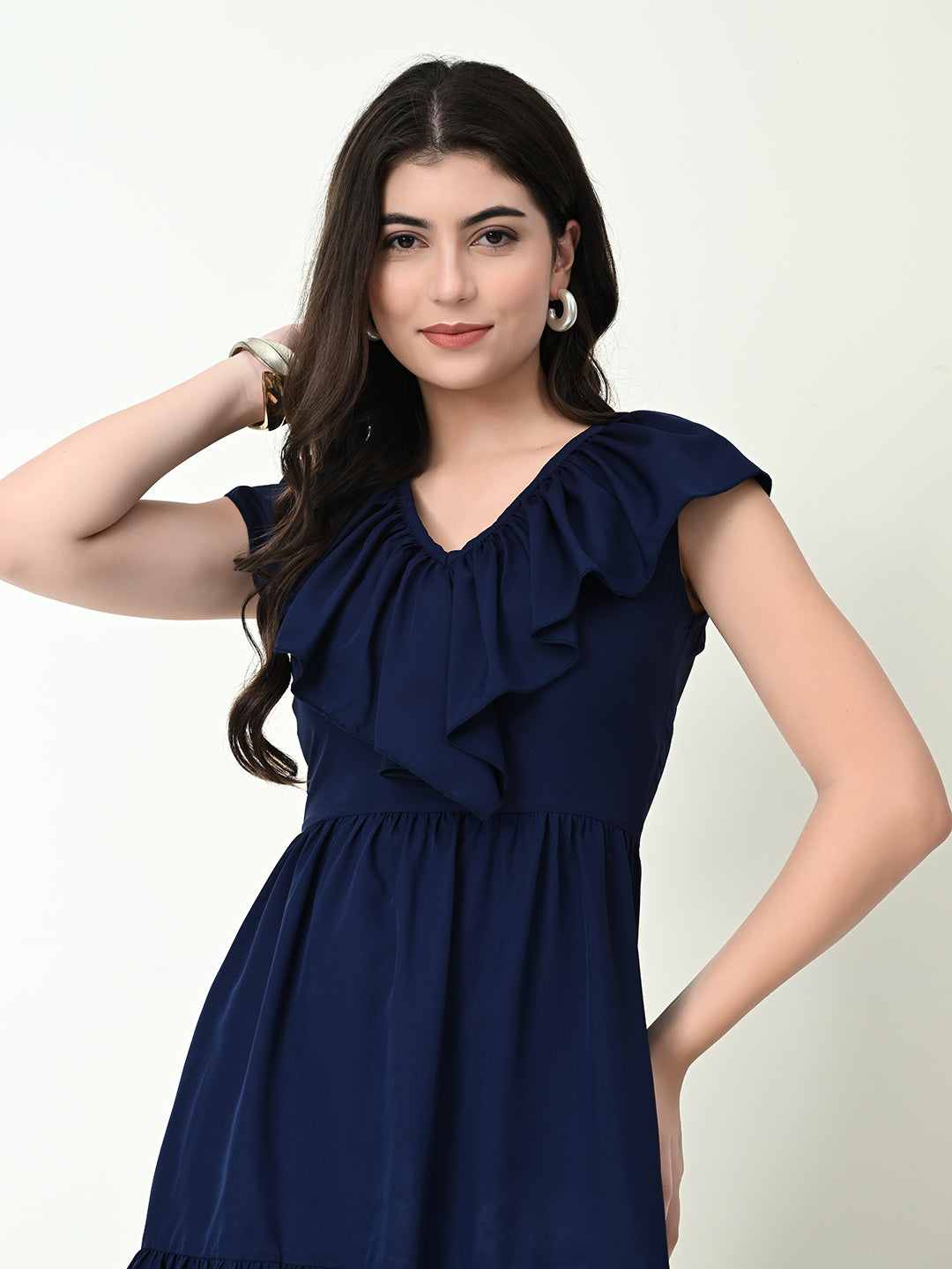 TUSHITA ELEGANT FRILLS CASUAL DRESS FOR SUMMER