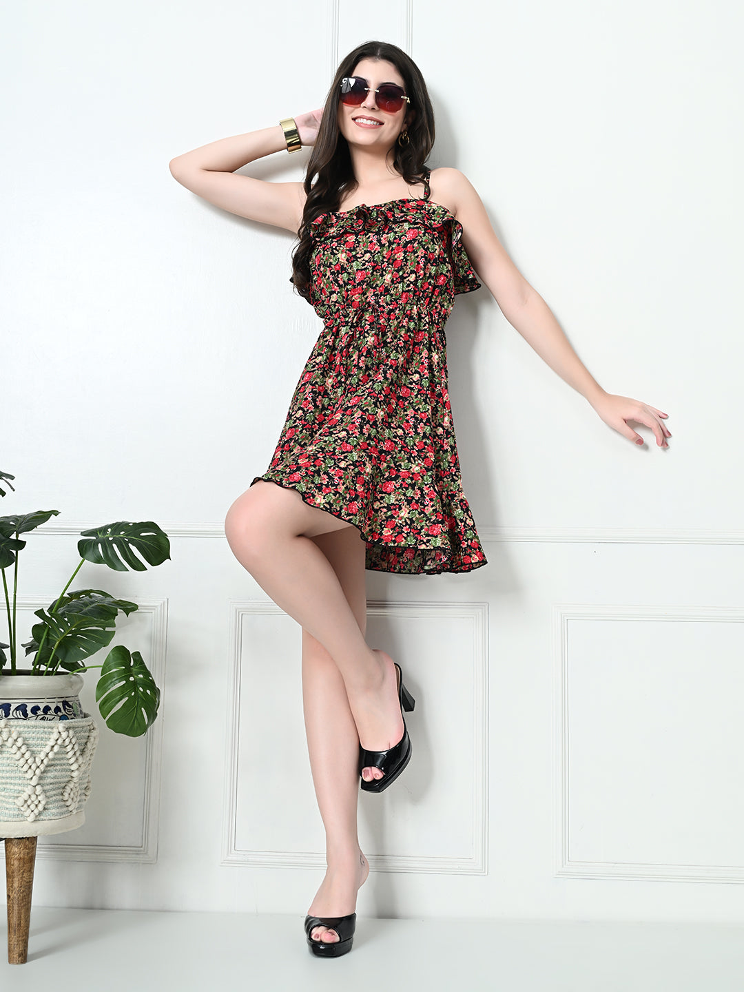 Tushita Floral print Mini Summer Casual Dress