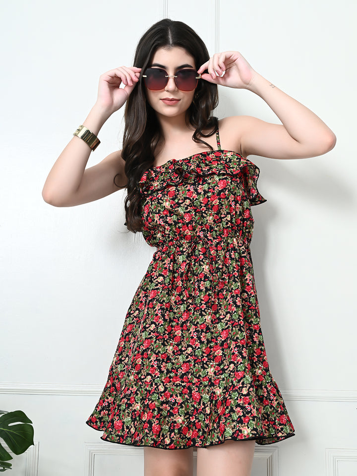 Tushita Floral print Mini Summer Casual Dress