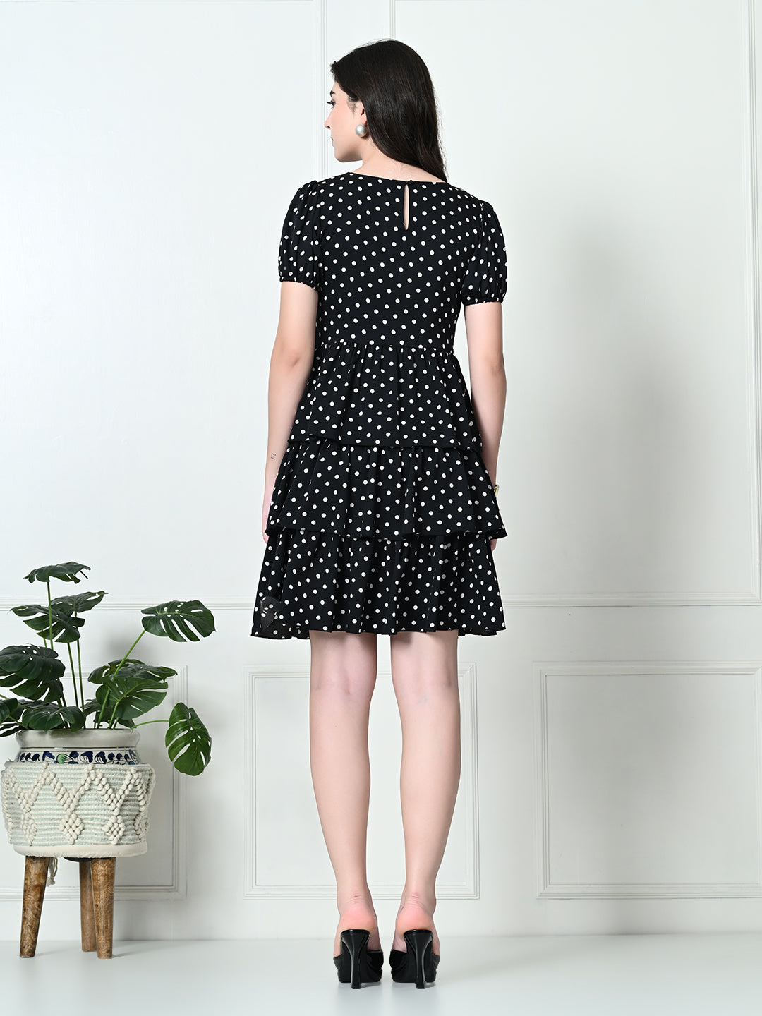 Tushita Polka dot print layered stylish Casual Summer Dress