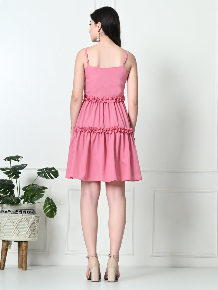 Tushita tiered knee length summer casual dress