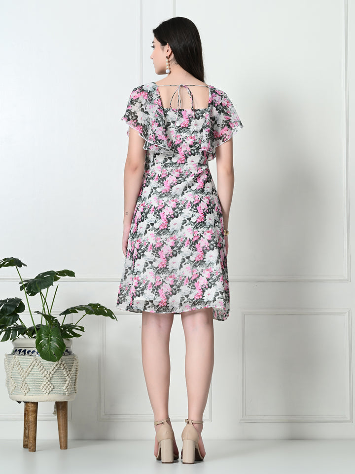 Tushita Floral Print Whimsical Midi Dress