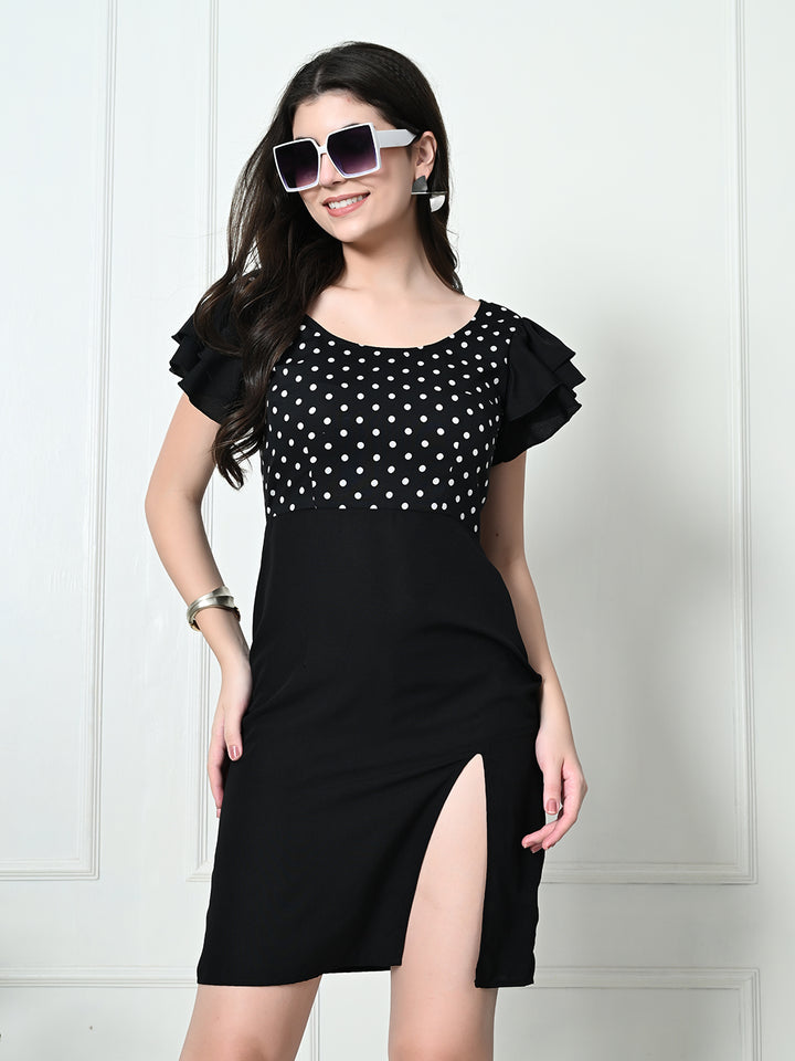 Tushita polka dot print sheath midi Casual dress for Summer