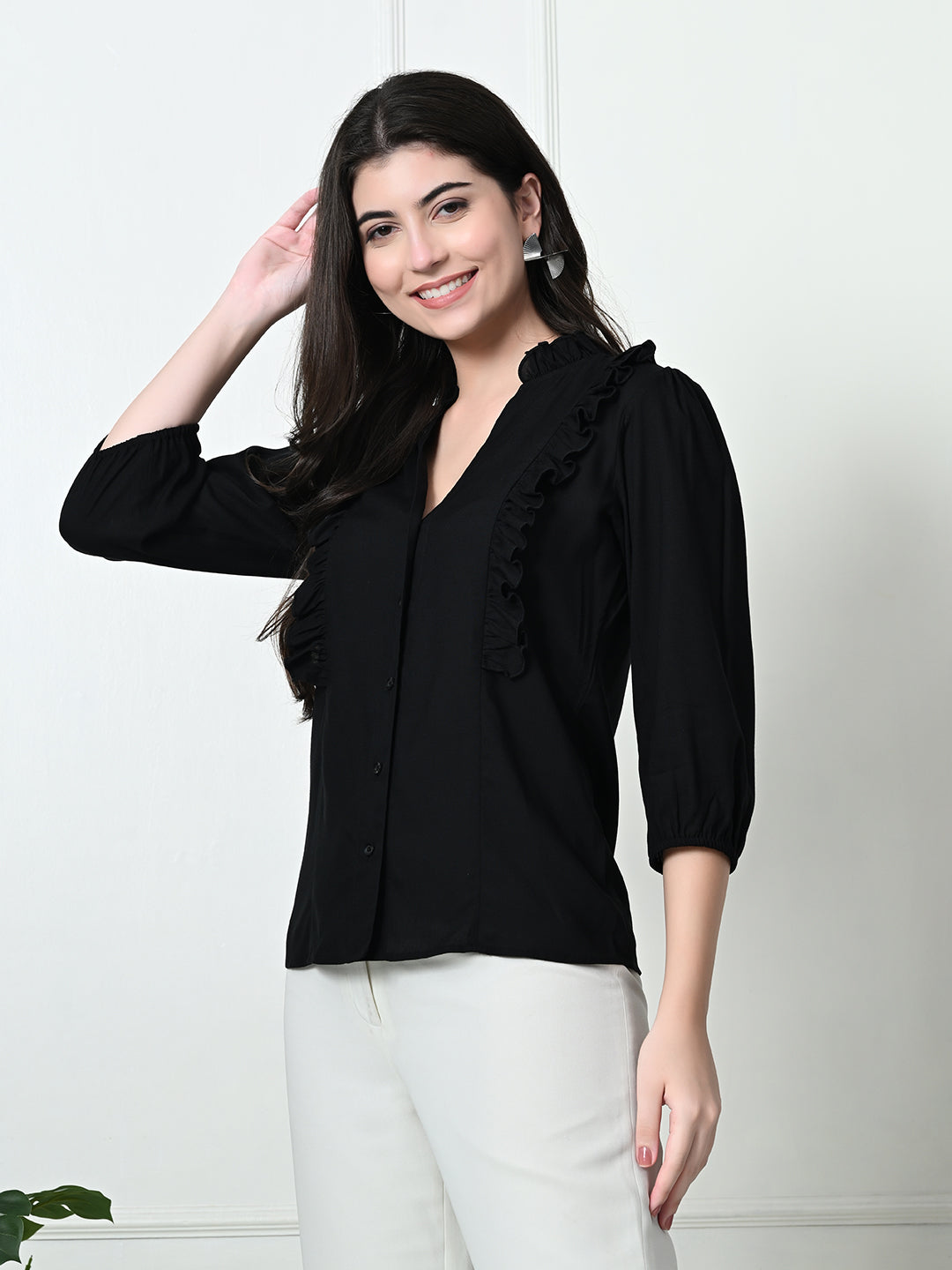 Tushita ruffle detail Casual shirt top for summer