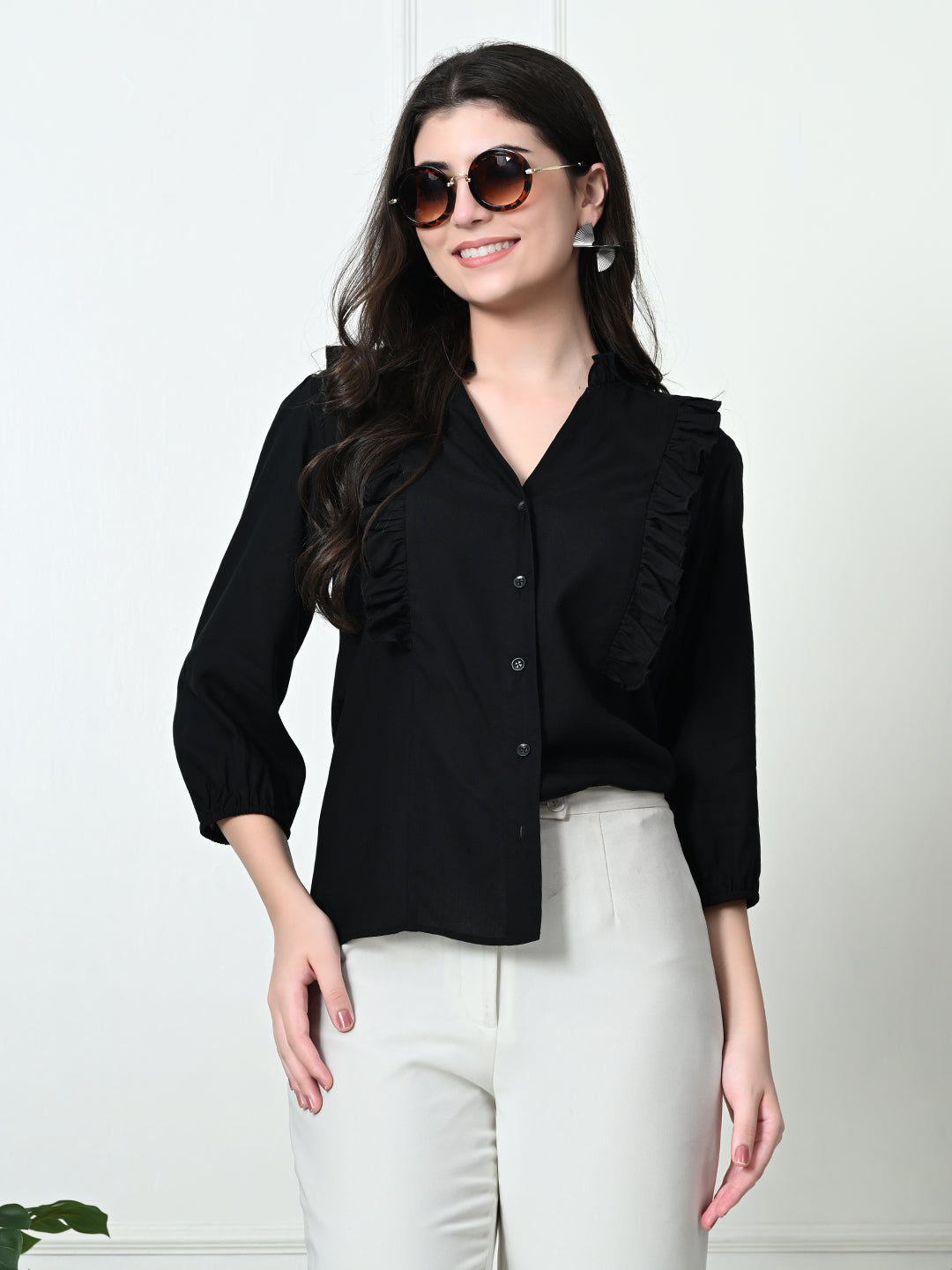 Tushita ruffle detail Casual shirt top for summer