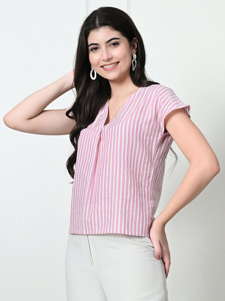 Tushita Stripe printed Casual Summer top