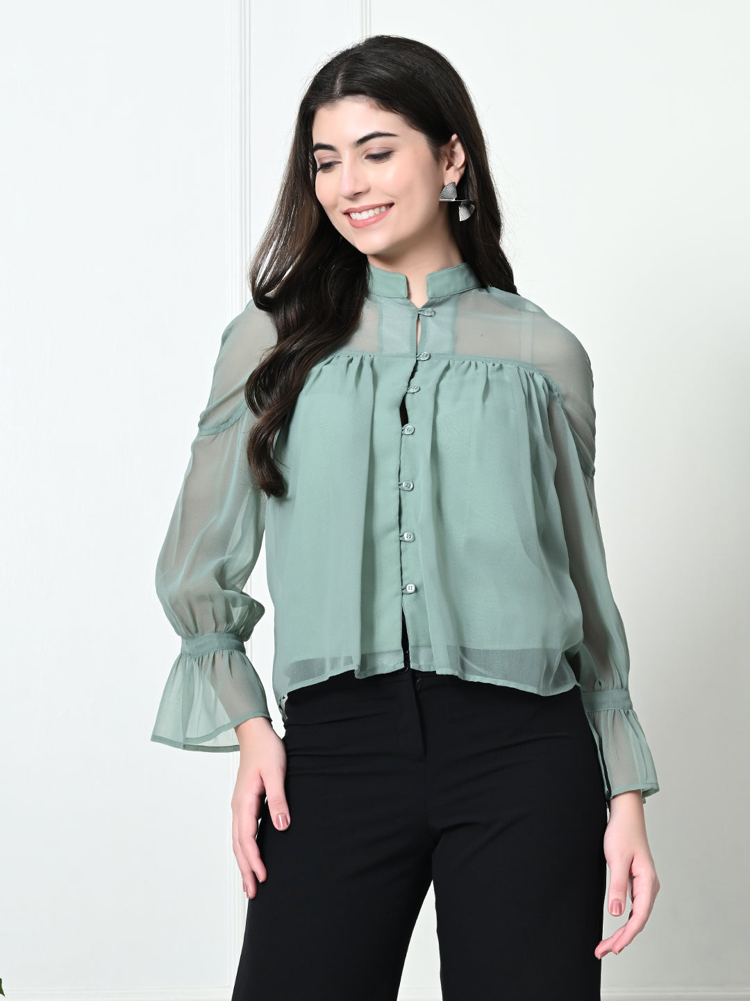 Tushita Lightweight Gathered detail Shirt styled top for Summer