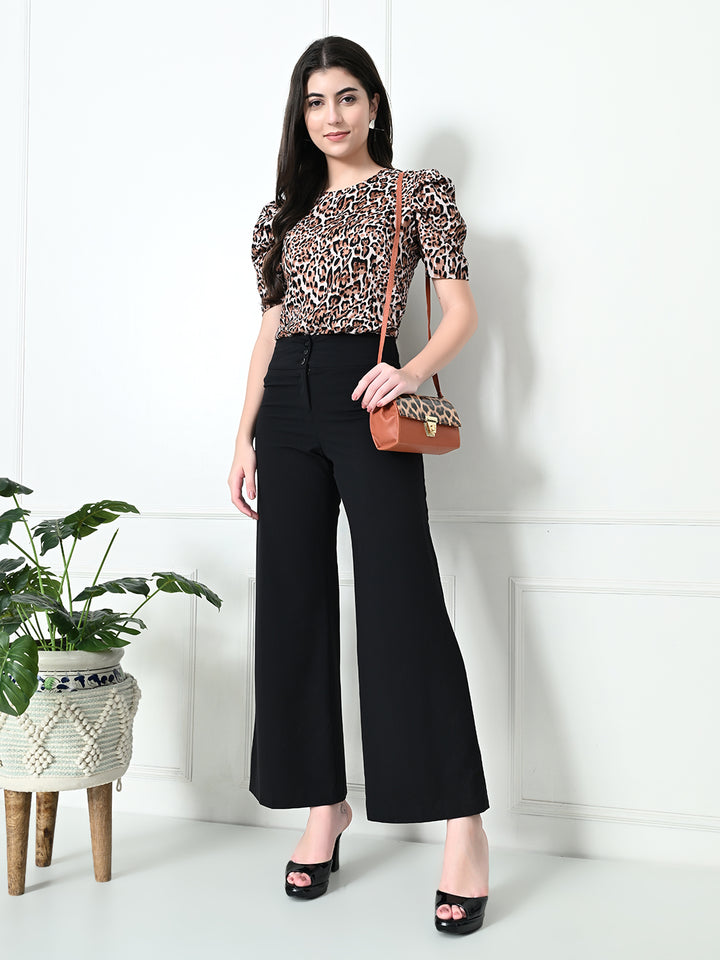 Tushita Animal print pleats detailed casual top for summer