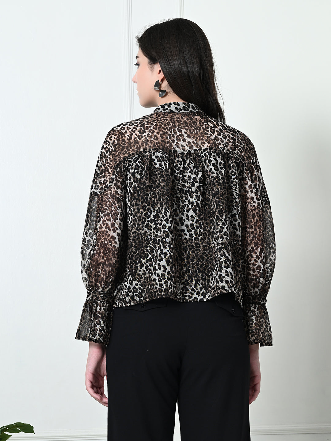 Tushita Animal Print Lightweight Gathered detail Shirt styled top for Summer