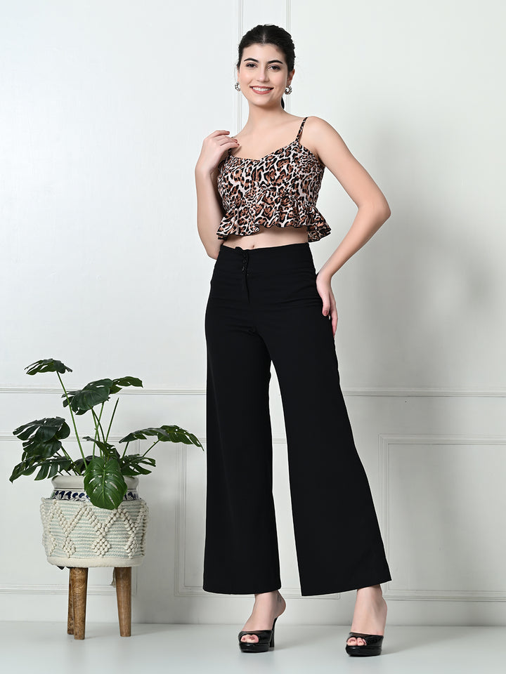 Tushita Animal Print peplum Casual Crop top For Summer