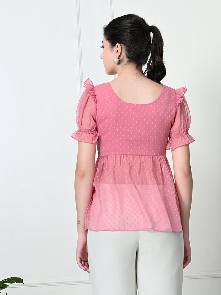 Tushita Princess Sweetheart neck Ruffle Casual Summer Top