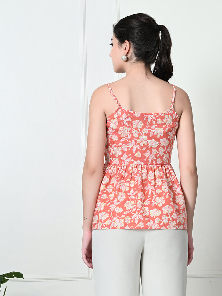 TUSHITA PASTEL FLORAL PRINTED CASUAL TOP FOR SUMMER