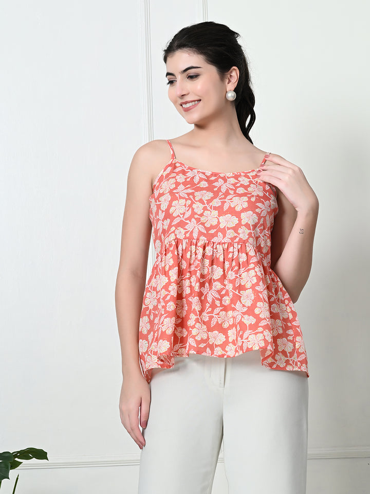 TUSHITA PASTEL FLORAL PRINTED CASUAL TOP FOR SUMMER